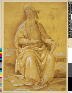 Perugino - CircleSchool of - A seated prophet, 1855,0512.324