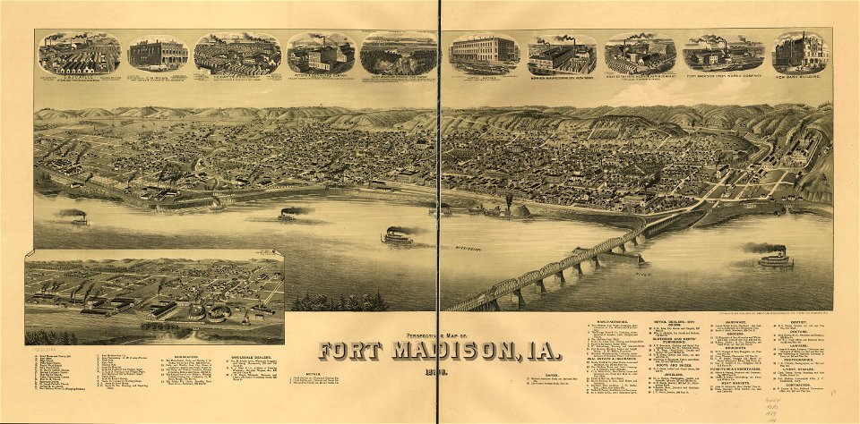 Perspective map of Fort Madison, Ia. 1889. LOC 75693233