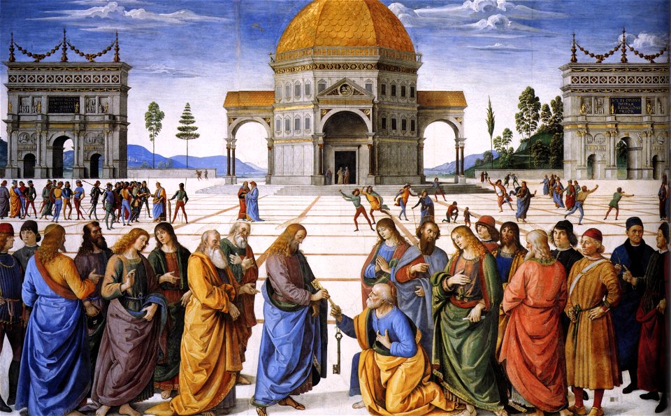 Perugino - Entrega de las llaves a San Pedro (Capilla Sixtina, 1481-82)
