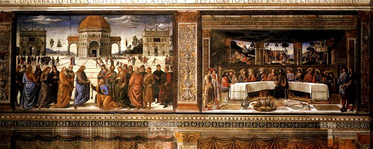 Perugino, consegna delle chiavi e ultima cena