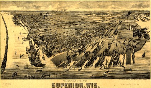 Perspective map of the city of Superior, Wis. LOC 91681500