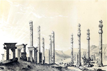 Persepolis , view the ruins 1 by Eugène Flandin