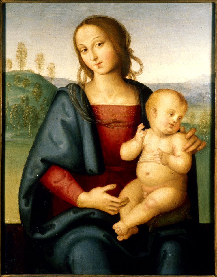 Perugino - Madonna and Child - Walters 37475. Free illustration for personal and commercial use.