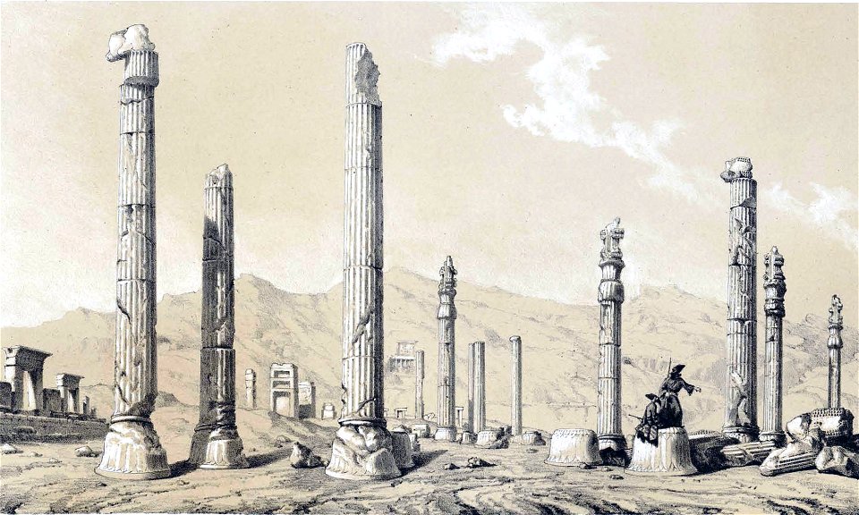 Persepolis , view the ruins 5 by Eugène Flandin