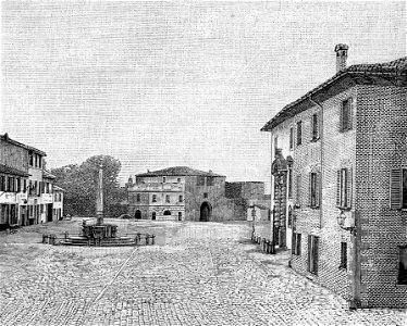 Pesaro Teatro Rossini. L’antica porta Cappuccina (xilografia)
