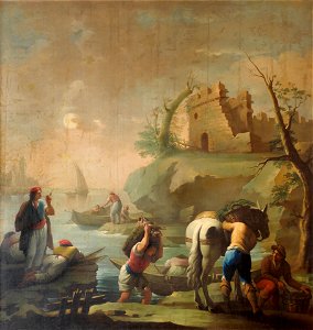 Pescadores cargando su mercancía sobre un caballo, de Zacarías González Velázquez (Museo del Prado)