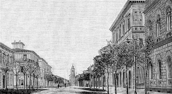 Pescara – Viale Umberto I (xilografia)