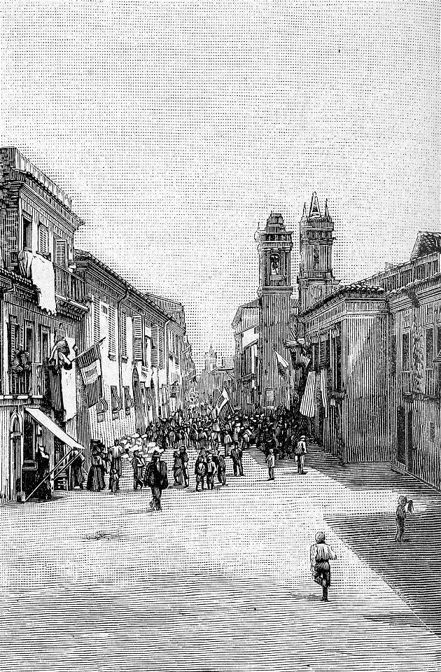 Pescara – Via dei Bastioni (xilografia)
