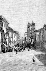 Pescara – Via dei Bastioni (xilografia)