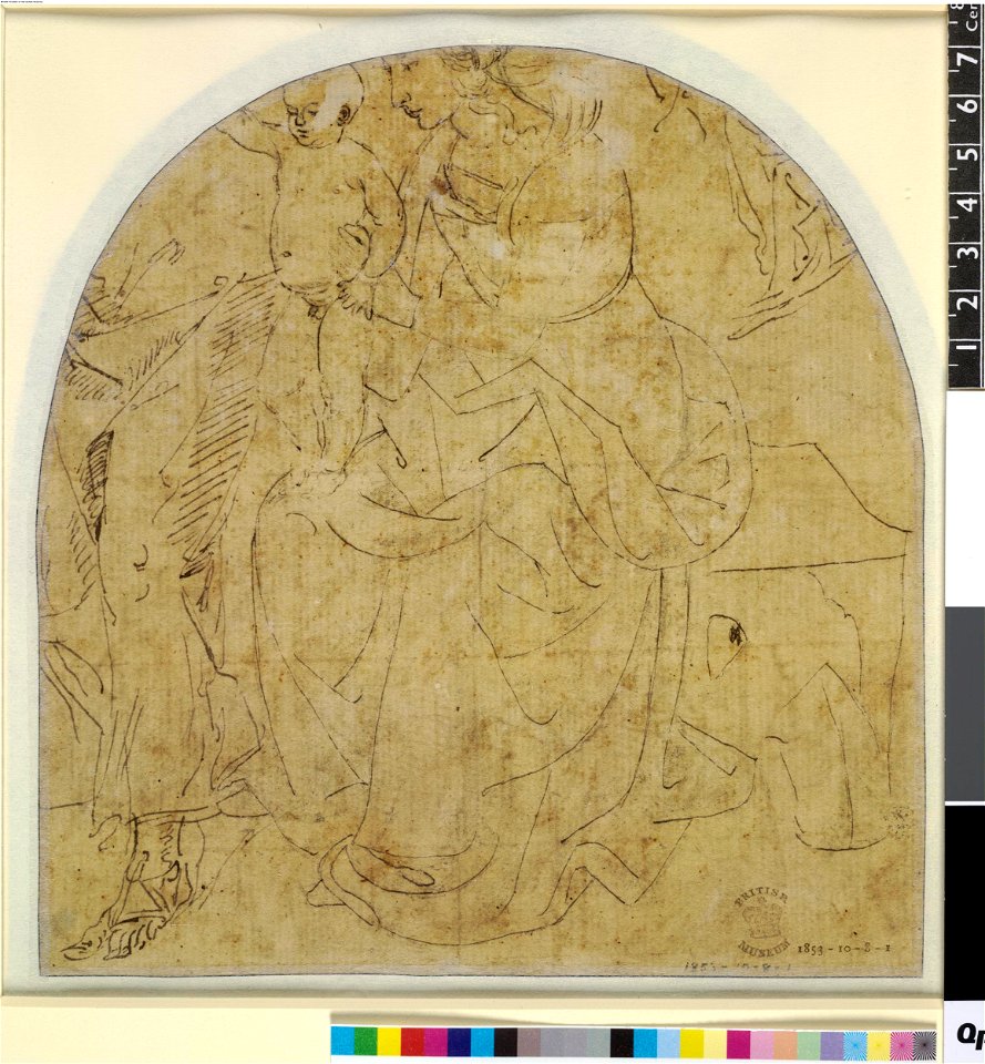 Perugino - Verso The Virgin and Child and part of a figure, 1853,1008.1