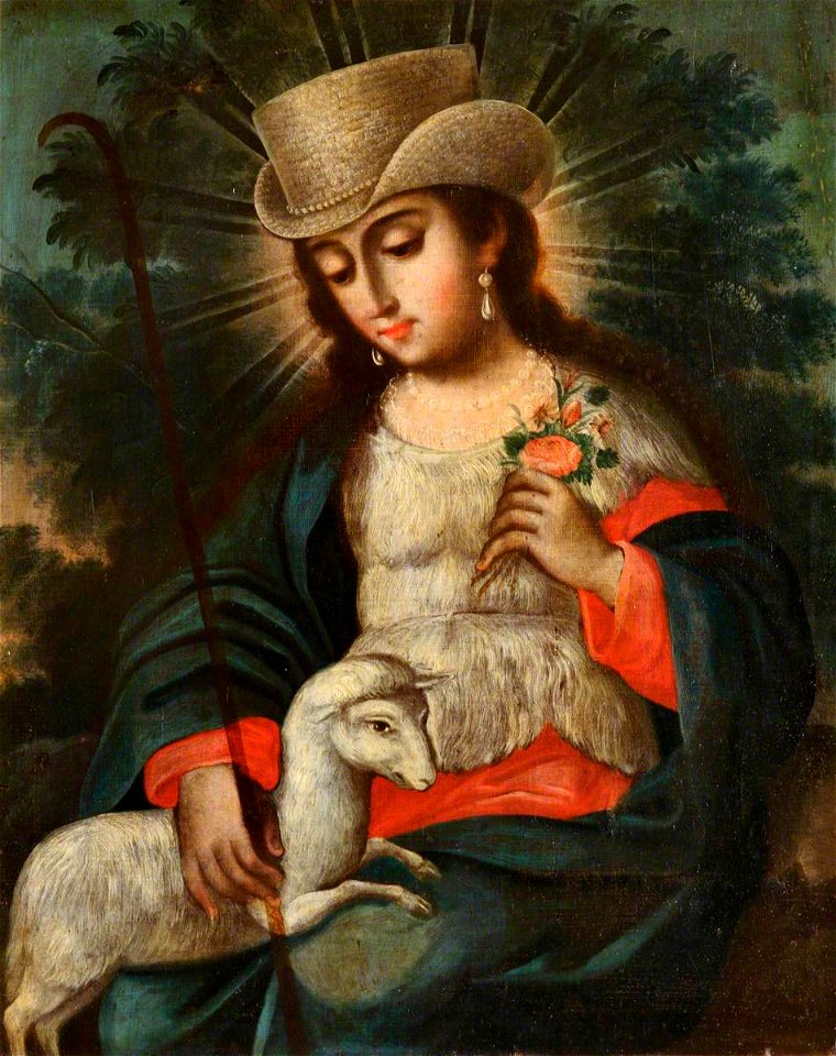 Peruvian School - Saint Rose of Lima (1586–1618), with a Lamb - 1430472 - National Trust