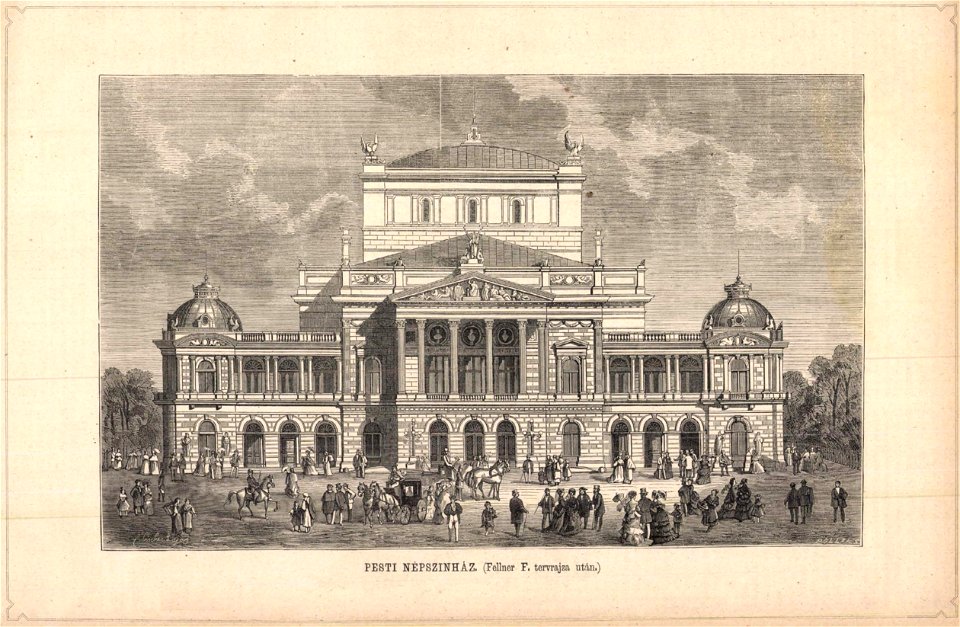 Pesti Népszínház Fellner F. tervrajza után. Vasárnapi Ujság, 1874