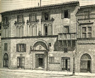 Perugia Palazzo del Capitano del Popolo xilografia