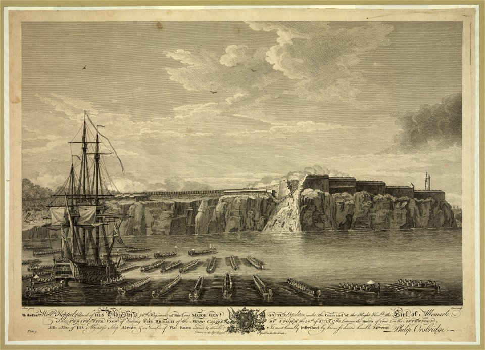 Perspective view of entring the breach of the Moro Castle, by storm... - Serres pinx ; Canot sculp. LCCN2003670600