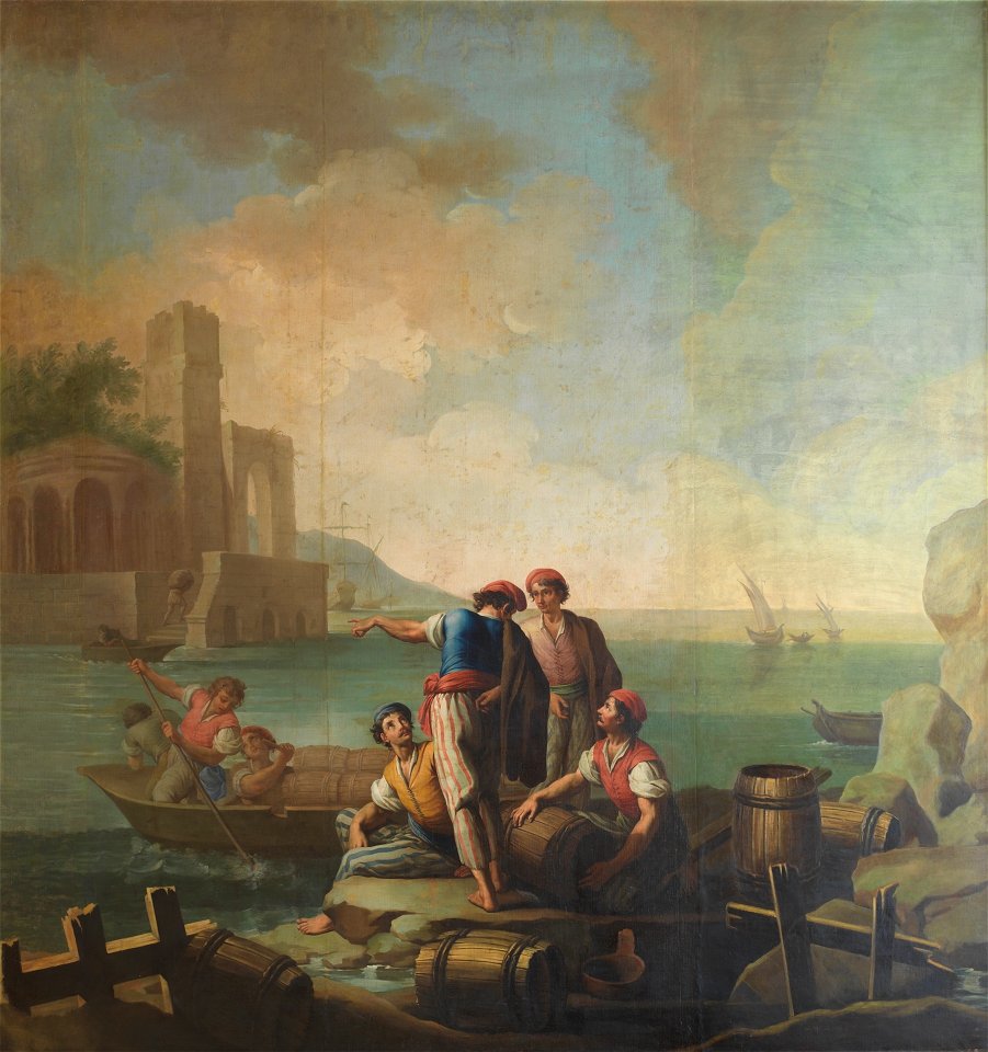 Pescadores junto a un puerto, de Zacarías González Velázquez (Museo del Prado)