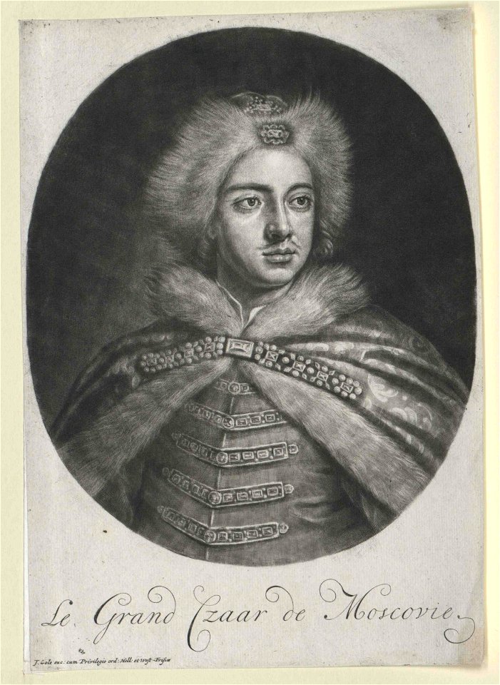 Peter I the Grean in Russian costume (engraving) 03