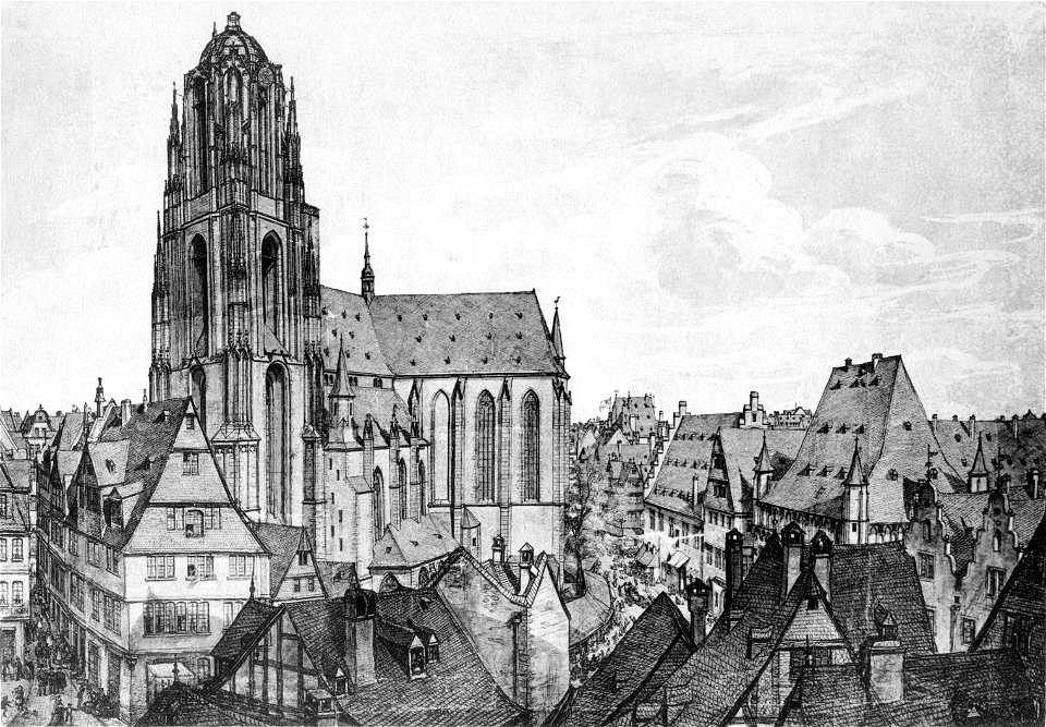 Peter Becker-BAAF-027-Der Dom vom Dache eines Hauses am Krautmarkt gesehen-1858-600DPI