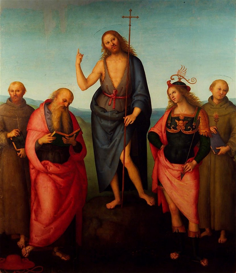 Perugino San Giovanni Batttista e santi Francesco Girolamo Sebastiano Antonio