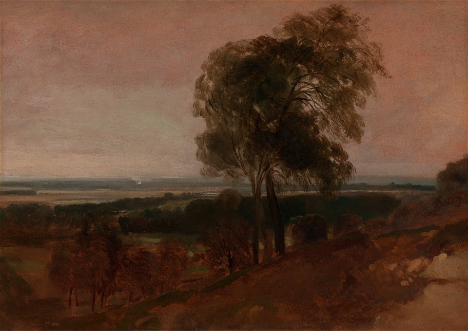 Peter DeWint - Landscape study at sunset - Google Art Project