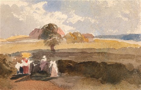 Peter DeWint - Landscape Sketch with Figures in Foreground - Google Art Project