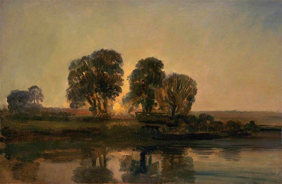 Peter de Wint (1784-1849) - River Scene at Sunset - T07242 - Tate