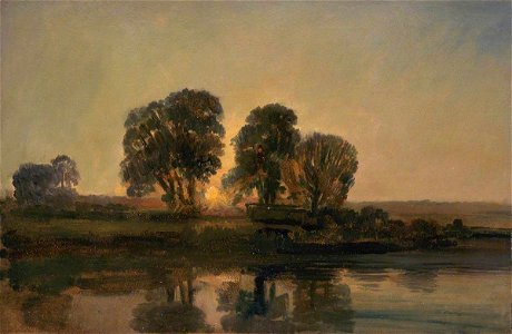 Peter de Wint (1784-1849) - River Scene at Sunset - T07242 - Tate