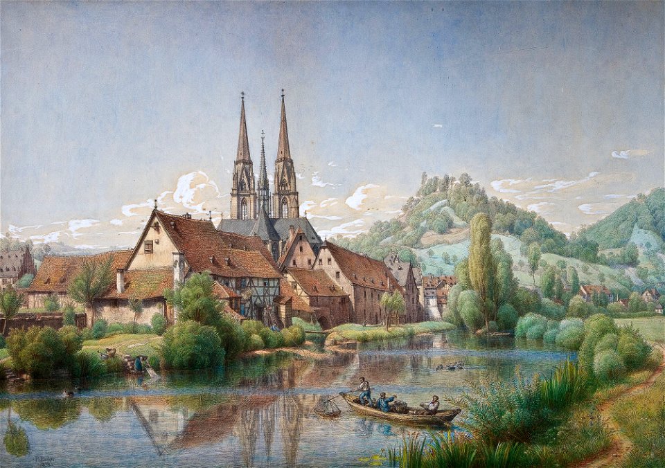 Peter Becker Blick auf Marburg 1874