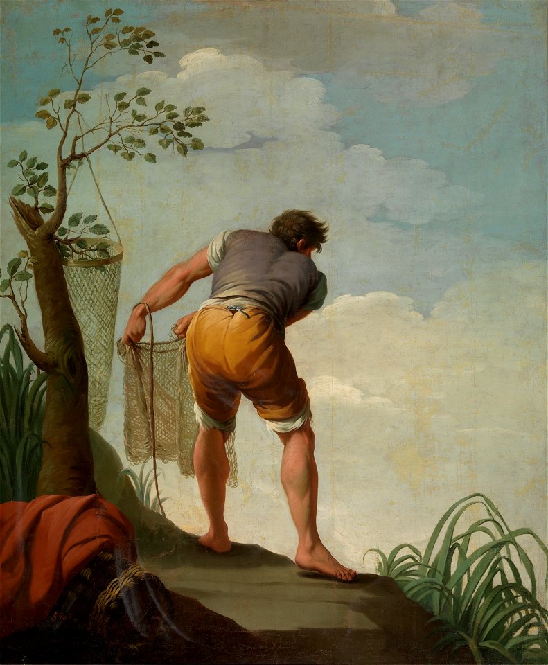 Pescador tendiendo redes, de Zacarías González Velázquez (Museo del Prado)