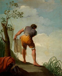 Pescador tendiendo redes, de Zacarías González Velázquez (Museo del Prado)