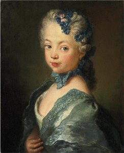 Antoine Pesne - Portrait of the artist's granddaughter. Free illustration for personal and commercial use.