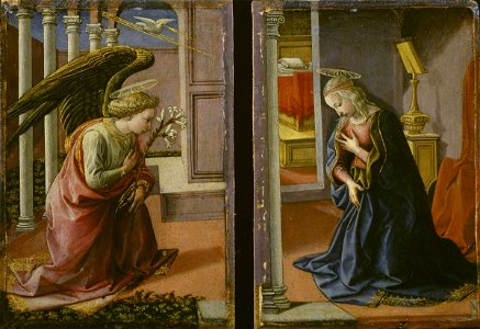Pesellino - The Annunciation (diptych), c.1450–1455, P.1966.GP.313