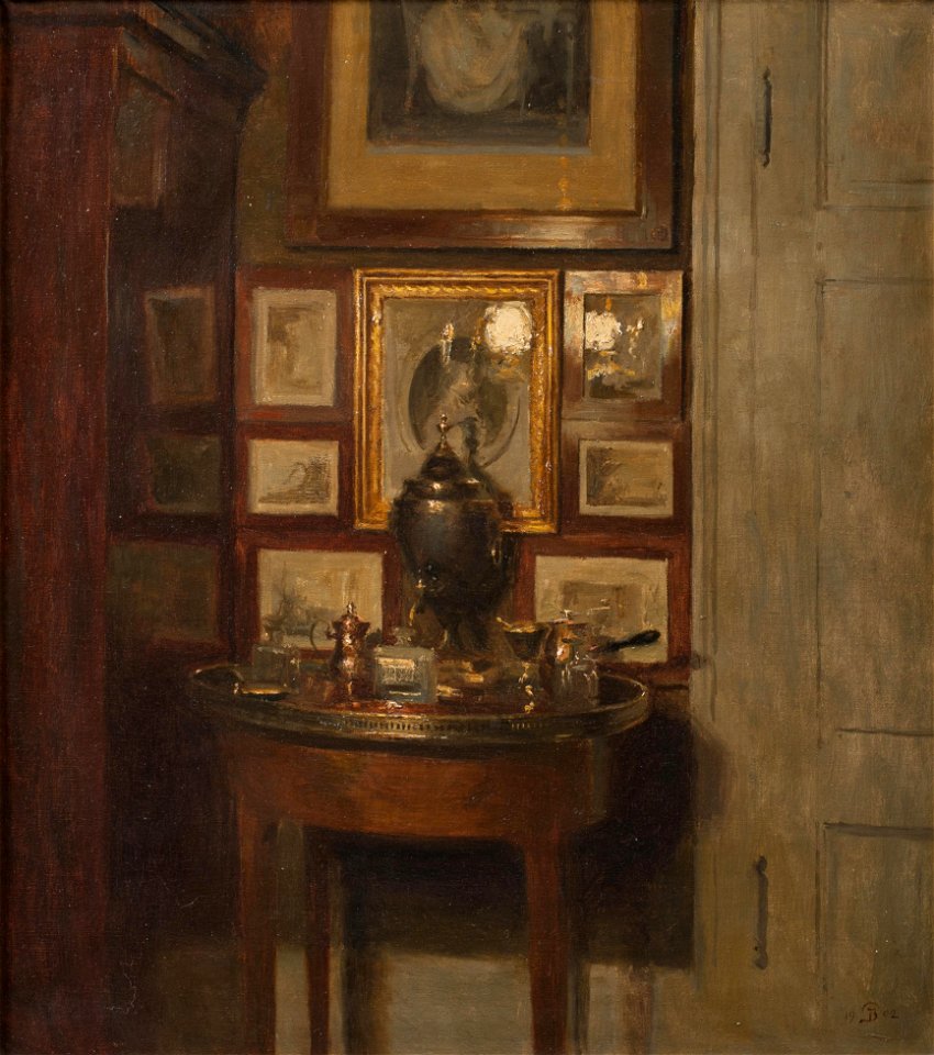Peter Ilsted - Interiør med en samovar. Aften - 1902 - Statens Museum for Kunst - 2020903 KMS1818