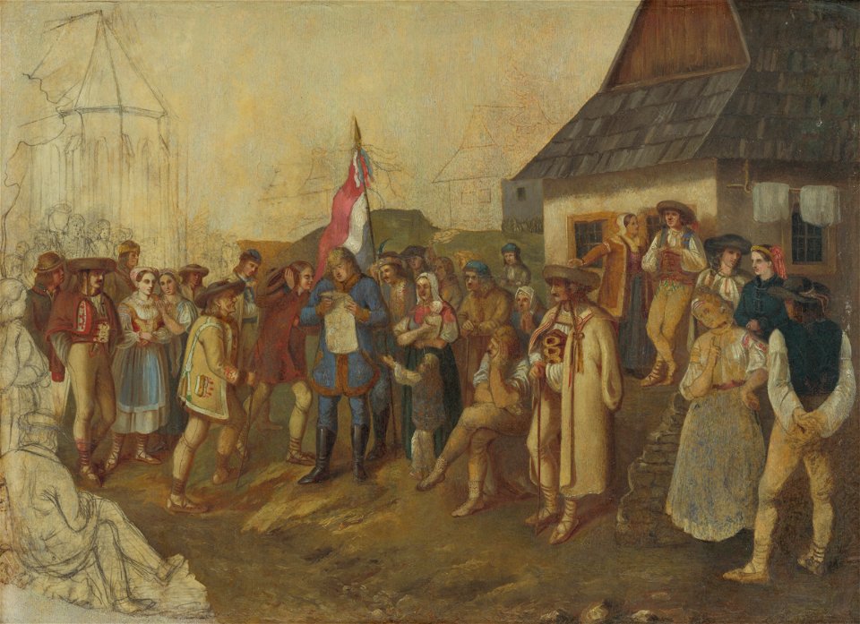 Peter Michal Bohúň - Zhromaždenie slovenského ľudu z jari 1848 - O 5302 - Slovak National Gallery