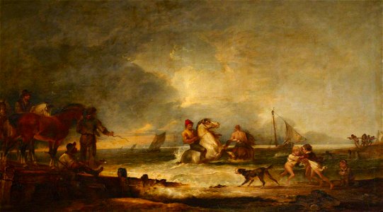 Peter Francis Bourgeois (1756-1811) - Swimming Horses at Brighton - 486129 - National Trust
