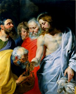 Peter Paul Rubens - Christ's Charge to Peter. Free illustration for personal and commercial use.