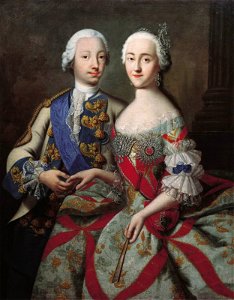 Peter III and Catherine II by Grooth (copy in Odessa). Free illustration for personal and commercial use.