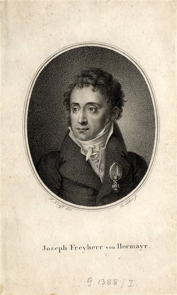 Peter Krafft Porträt Joseph Freyherr von Hormayr c1820 ubs G 1388 I
