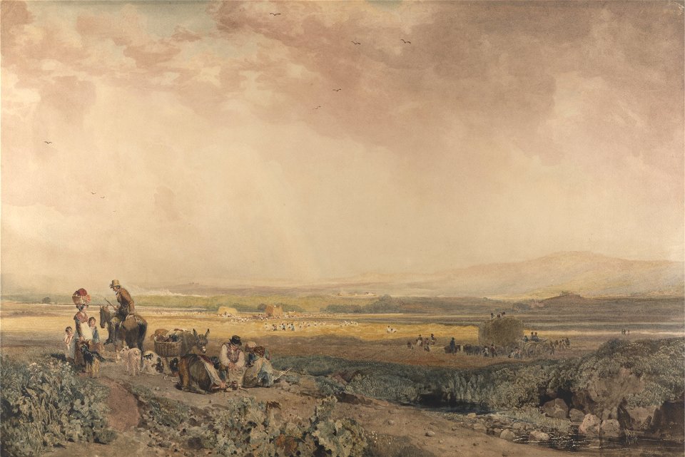 Peter DeWint - Harvesters in Landscape in Sussex - Google Art Project
