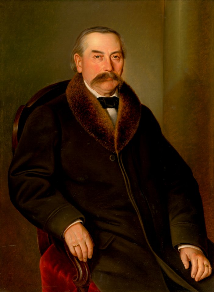 Peter Michal Bohúň - Samuel Daniel Benjač. Portrét muža v kožuchu - O 2626 - Slovak National Gallery