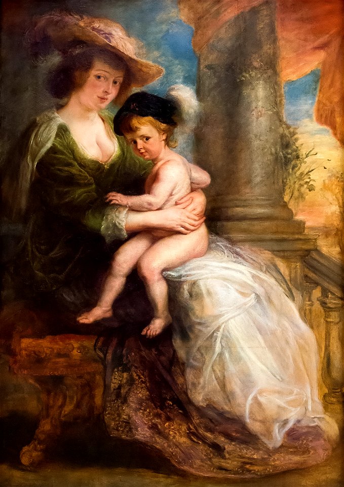 Peter Paul Rubens (1577-1640) Hélène Fourment met haar oudste zoon Frans - Alte Pinakothek 25-01-2017