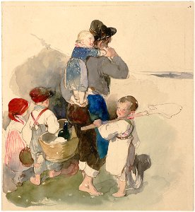 Peter Fendi - Children on Their Way to Work in the Fields, 1840 - Google Art Project. Free illustration for personal and commercial use.