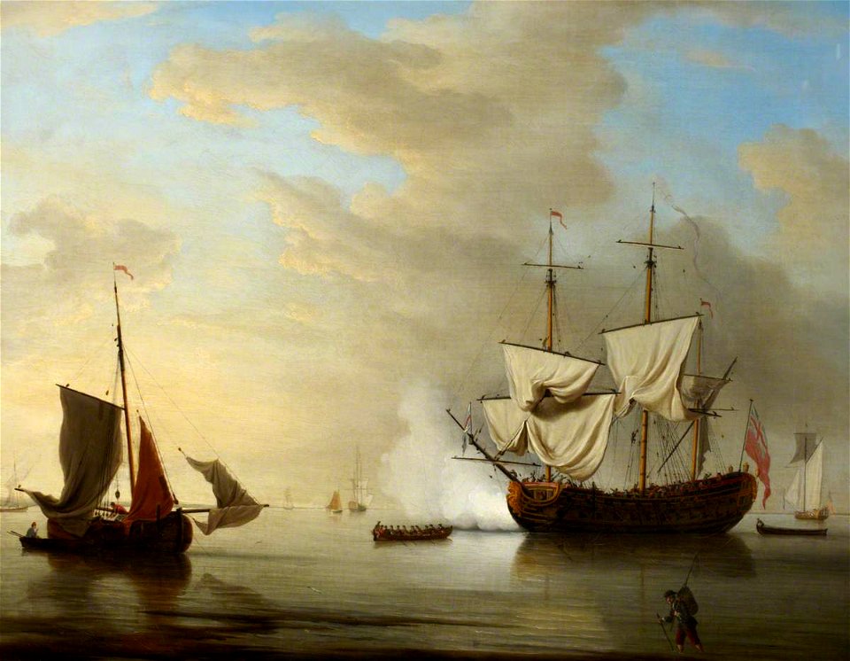Peter Monamy (1681-1749) - An English Ship Becalmed - BHC1001 - Royal Museums Greenwich