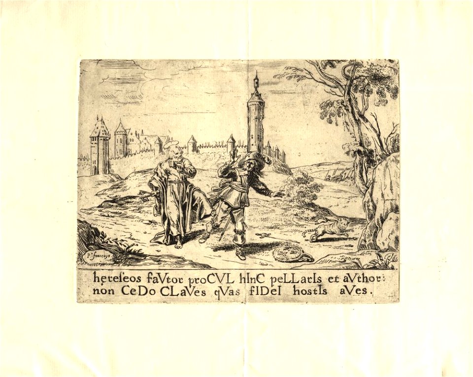 Peter Franchoys - St Peter chasing a French soldier from Louvain
