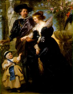 Peter Paul Rubens - Rubens, his wife Helena Fourment, and their son Peter Paul - WGA20390. Free illustration for personal and commercial use.