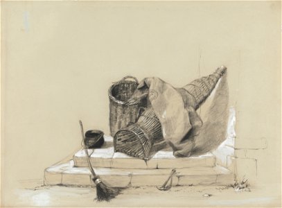 Peter DeWint - Still Life with Broom - Google Art Project. Free illustration for personal and commercial use.