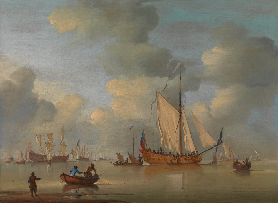 Peter Monamy - An English Royal Yacht Standing Offshore in a Calm - Google Art Project