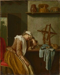 Peter Jacob Horemans - Schlafendes Küchenmädchen - 3000 - Bavarian State Painting Collections