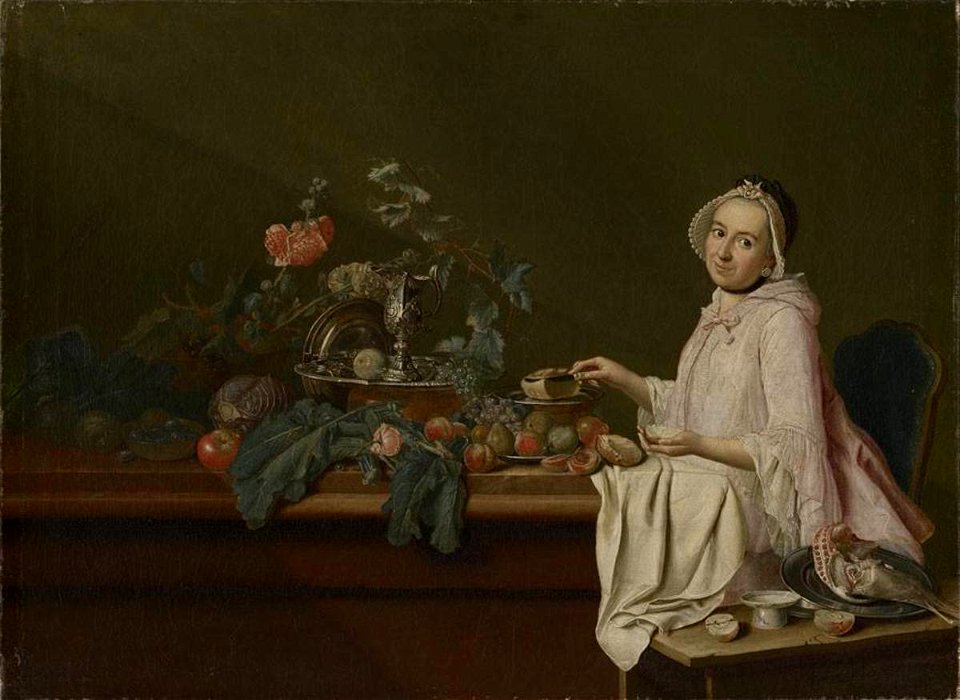 Peter Jacob Horemans - Stillleben mit vornehmer Dame - 2931 - Bavarian State Painting Collections