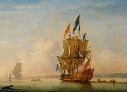 Peter Monamy (1681-1749) - A Yacht Becalmed - BHC1013 - Royal Museums Greenwich
