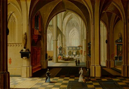 Peter Neeffs de Jonge - Church Interior - 1168 - Rijksmuseum. Free illustration for personal and commercial use.